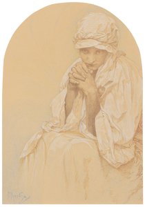 Portret Jarosława, artystki Córka , ok. 201 1924. autorstwa Alphonse Mucha