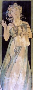 Portret kobiety, ok. 1900-1939 autorstwa Alphonse Mucha