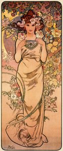 Róża, z cyklu Cztery kwiaty, 1897 autorstwa Alphonse Mucha