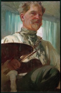 Autoportret z paletą autorstwa Alphonse Mucha