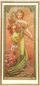 Wiosna z serialu Les Saisons autorstwa Alphonse Mucha