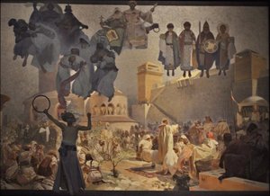 Wprowadzenie do liturgii słowiańskiej Cykl Epopeja słowiańska autorstwa Alphonse Mucha