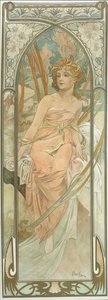 Pory dnia: poranne przebudzenie autorstwa Alphonse Mucha