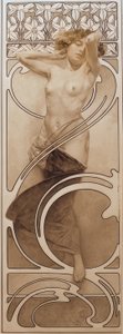 Rysunek wstępny dla panelu 10 autorstwa Alphonse Mucha
