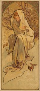 Zima z serii Les Saisons, ok. 1900. 1900. autorstwa Alphonse Mucha