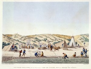 Baie des Chiens Marins, Nowa Holandia: Obóz Urania niedaleko Ile Peron, z „Voyage Autour du Monde sur les Corvettes de L