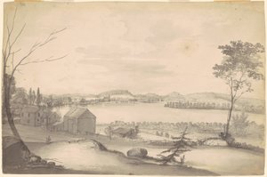 Studium dla „Widok Springfield na rzece Connecticut” autorstwa Alvan T. Fisher