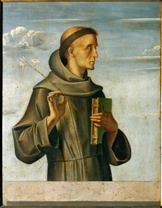 Święty Antoni z Padwy (tempera na drewnie) autorstwa Alvise (and workshop) Vivarini