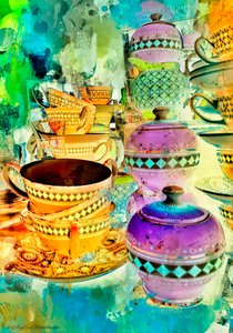 Gold and Purple Stacks, 2014, (fonografia cyfrowa z mieszanych mediów)
