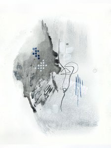 Abstrakcyjny płynny szaro-niebieski autorstwa Alyson Storms