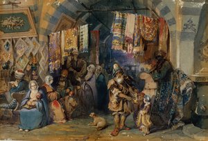Bazar, Konstantynopol autorstwa Amadeo Preziosi