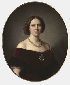 Louise des Pays Bas, reine de Suede et Norvege - Portret Ludwiki Niderlandzkiej (1828-1871), królowej Szwecji i Norwegii, autorstwa Lindegrena, Amalii (1814-1891). Olej na płótnie. Wymiar : 85x73 cm. Muzeum Narodowe w Sztokholmie