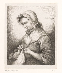 Portret żony artysty Georga Friedricha Schmidta, szycie