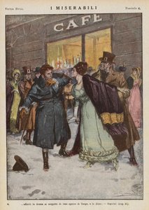 Ilustracja do "Les Miserables" Victora Hugo (kolorowa litografia)