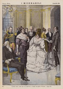 Ilustracja do "Les Miserables" Victora Hugo (kolorowa litografia)