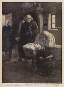 Ilustracja do "Les Miserables" Victora Hugo (kolorowa litografia) autorstwa Ambrogio Lombardi