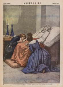 Ilustracja do "Les Miserables" Victora Hugo (kolorowa litografia)