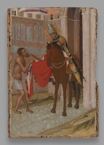 Święty Marcin z Tours dzieli swój płaszcz z żebrakiem autorstwa Ambrogio Lorenzetti
