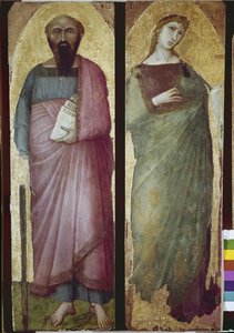 Św. Paweł i święte męczeństwo, fragment poliptyka (tempera na drewnie) autorstwa Ambrogio Lorenzetti
