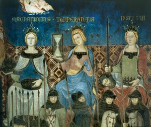 Alegoria dobrego rządu ... (malowidło ścienne) autorstwa Ambrogio Lorenzetti