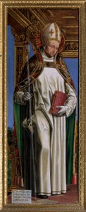 Święty Hugo z Avalon (lub Hugo z Lincoln) (1140-1200), francuski eveque. Obraz Ambrogio da Fossano dit il Bergognone (1481-1522) Cathedrale Saint Just, Susa, Turyn