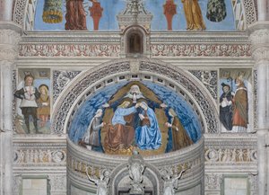 Koronacja Najświętszej Marii Panny z Bogiem i Duchem Świętym między Francesco a Ludovico Sforza, 1500-1522