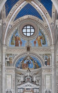 Koronacja Najświętszej Marii Panny z Bogiem i Duchem Świętym między Francesco a Ludovico Sforza, 1500-1522