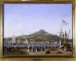 Port w Marsylii – Louis Garneray, sd. ok. 1820, Olej na płótnie, H. 0,330; L. 0,460. CCIP Dz.