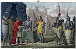 Karol, dynastia karolińska, panował od 884 do 887. Nie odważając się zaatakować Normanów oblegających Paryż, kupił od nich Pokój. Charles-le-Gros nie figuruje w porządku liczbowym królów, uważany jest za regenta lub uzurpatora. - Zaprojektowany i e autorstwa Ambroise Tardieu