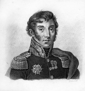 Hrabia Jean Maximilien Lamarque (1770-1832), generał i polityk francuski „Portrety generałów francuskich po zwycięstwach i podbojach Francuzów”. Grawerowane przez Ambroise Tardieu w 1818 roku. Kolekcja Stella.