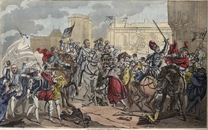 Wejście Henryka IV do Paryża: Henryk IV (1553-1610). Nawrócenie króla na katolicyzm przyniosło ostatni cios Lidze, otwierając drzwi Paryża i serce jego poddanych w 1594 r. - Rysowanie i grób Ambroise Tardieu w 1825 r. autorstwa Ambroise Tardieu