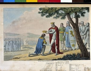 Henryk I (1008 - 1060), dynastia Kapetyngów. Zwycięzca swojego brata Roberta le Vieux, wybaczył mu i dał mu Księstwo Burgundii w 1016 - Zaprojektowane i wyryte przez Ambroise Tardieu w 1825. autorstwa Ambroise Tardieu