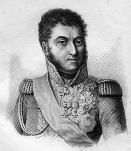 Marszałka Sucheta. Louis Gabriel (Louis-Gabriel) Suchet (1770-1826), książę Albufera Maréchal we Francji. w „Portrety generałów francuskich po zwycięstwach i podbojach Francuzów”. Grawerowane przez Ambroise Tardieu w 1818 roku. Kolekcja Stella. autorstwa Ambroise Tardieu