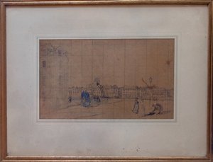 Le Quai de Carenage, Le Pollet, 1928 (ołówek i toaleta na papierze) autorstwa Ambrose McEvoy