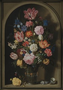 Bukiet kwiatów w kamiennej niszy autorstwa Ambrosius the Elder Bosschaert