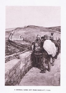 Generał spogląda na Mur Hadriana, ilustracja z filmu Żołnierz rzymski, 1928