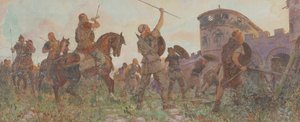 Przybycie Saksonów do Londynu, ok. 530 r., ok. 1912 r. autorstwa Amedee Forestier