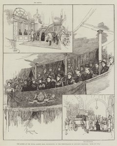 Królowa w Royal Albert Hall, Kensington, podczas wykonania oratorium Gounoda Mors et Vita