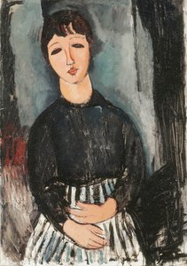 Sługa w pasiastym fartuchu, 1916 autorstwa Amedeo Modigliani