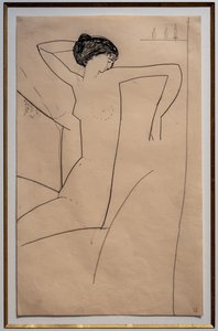 Anna Achmatowa, siedzi nago, opierając głowę na lewym ramieniu autorstwa Amedeo Modigliani