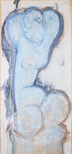Kariatyda, ok. 1914 (gwasz na papierze, układany na płótnie i desce) autorstwa Amedeo Modigliani