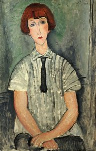 Francuski:  Jeune Fille au corsage rayé Młoda dziewczyna z bluzką w paski autorstwa Amedeo Modigliani