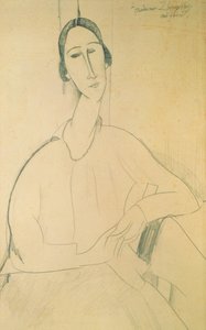 Hanka Zborowska, ok. 1917 (kredka na papierze) autorstwa Amedeo Modigliani