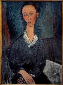 La woman au col blanc Obraz Amedeo Modigliani (1884-1920) XX w. Nd. 0,92x0,6 m Grenoble, musee des Beaux Arts autorstwa Amedeo Modigliani