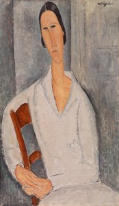 Pani Hanka Zborowska opierając się na krześle autorstwa Amedeo Modigliani