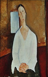 Madame Zborowska z zaciśniętymi dłońmi, ok. 1917 autorstwa Amedeo Modigliani
