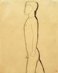 Mężczyzna z profilu autorstwa Amedeo Modigliani