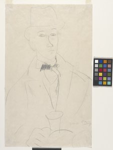 Portret artysty, Othon Friesz (ołówek na białym papierze) autorstwa Amedeo Modigliani