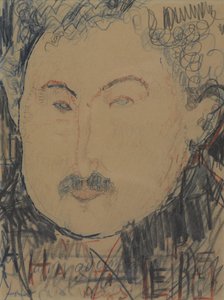 Portret Adolphe Baslera, ok. 1916 (kredka Conté) autorstwa Amedeo Modigliani