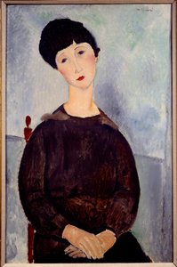 Portret siedzącej brązowej dziewczyny Obraz Amedeo Modigliani autorstwa Amedeo Modigliani